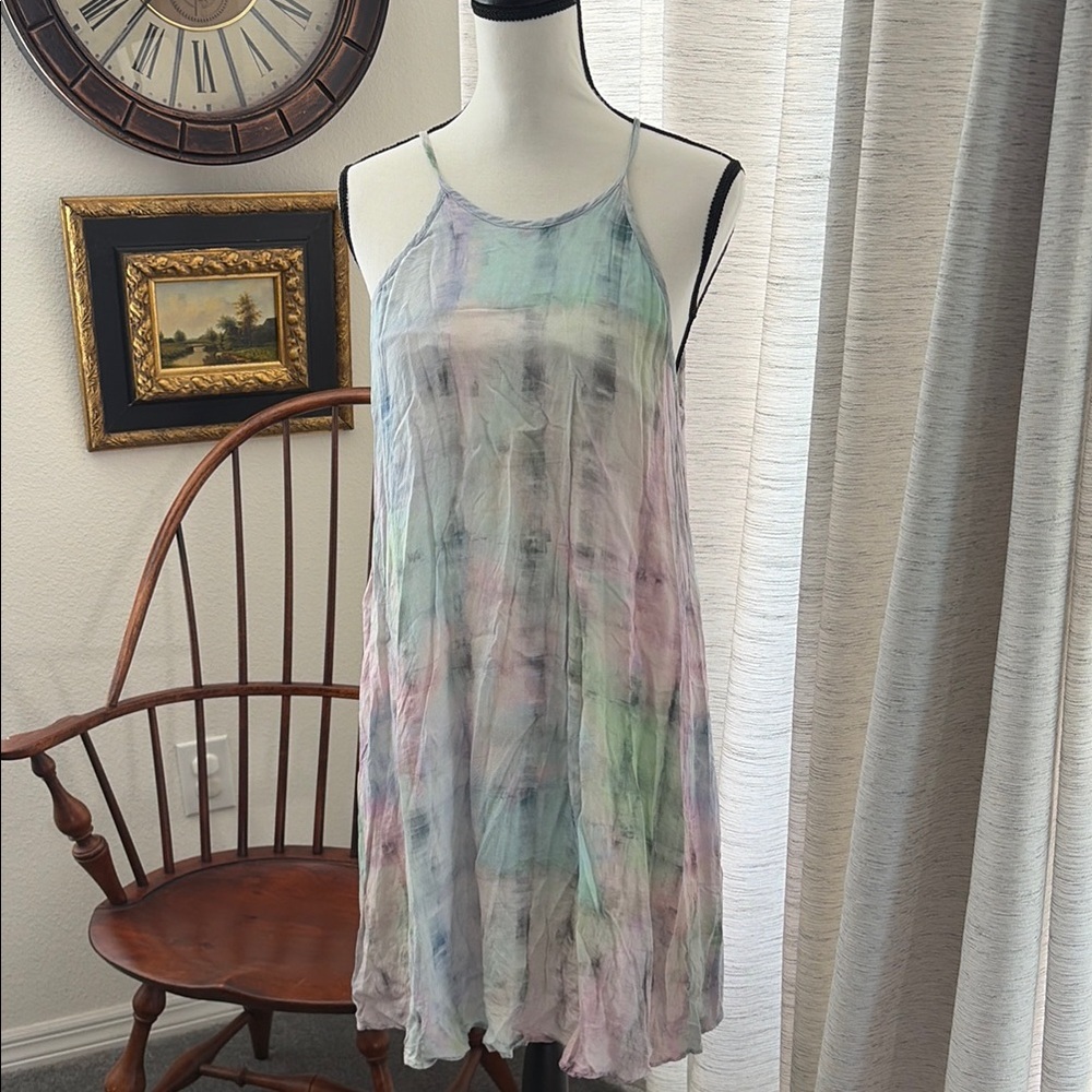 Cloth & Stone Anthropologie Pastel Tie-Dye Spaghetti Strap Sundress As Is